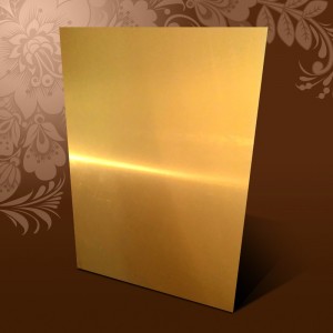 Пластина металлическая 300*600*0,5 мм Золото Темное Глянец